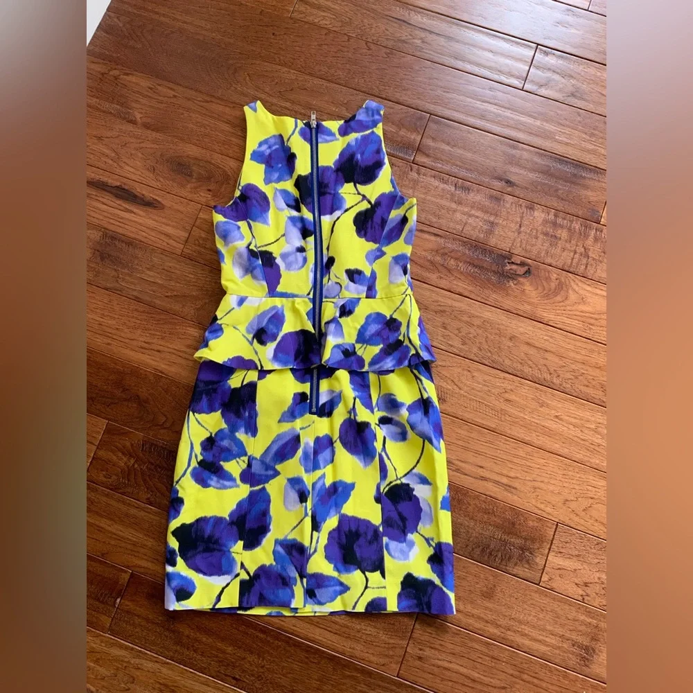Milly New York Yellow and Blue Floral Dress, size 2 - Picture 5 of 8